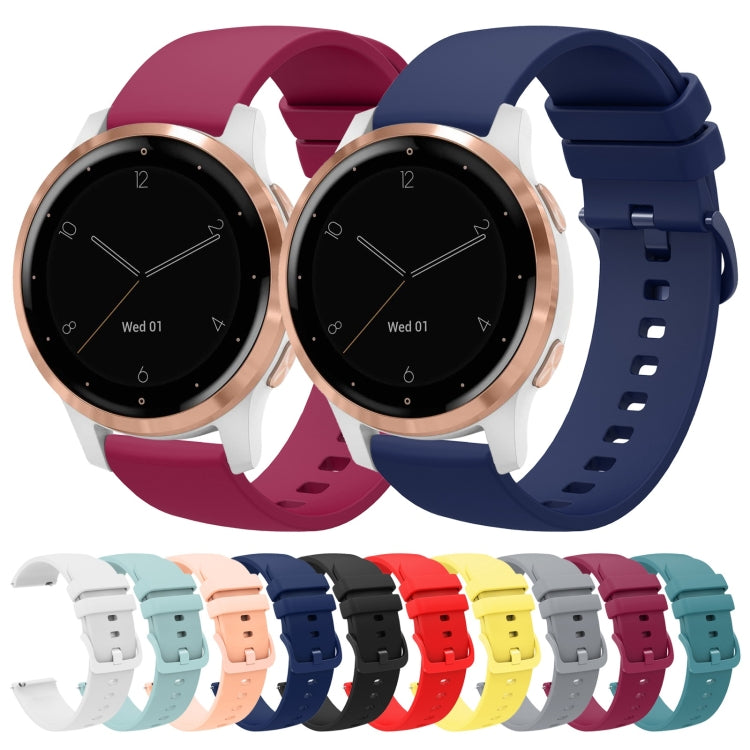 Compatible with Garmin Vivoactive 4S 18mm Solid Color Soft Silicone Watch Band(White) - Watch Bands by PMC TechLife | Online Shopping South Africa | PMC TechLife | Buy Now Pay Later Mobicred