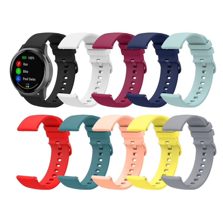 Compatible with Garmin Vivoactive 4S 18mm Solid Color Soft Silicone Watch Band(White) - Watch Bands by PMC TechLife | Online Shopping South Africa | PMC TechLife | Buy Now Pay Later Mobicred