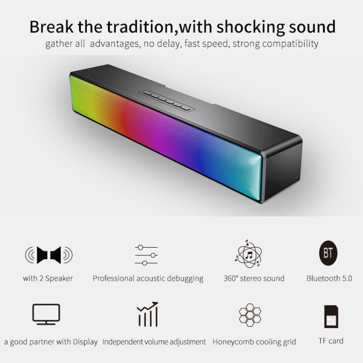 AEC BT601 RGB Light HiFi Soundbar Bluetooth Speaker Home Theater - free shipping - PMC TechLife - Order now!