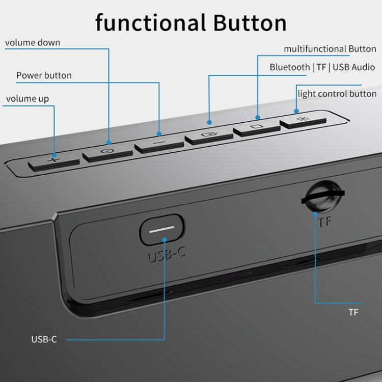 AEC BT601 RGB Light HiFi Soundbar Bluetooth Speaker Home Theater - Desktop Speaker by AEC | Online Shopping South Africa | PMC Jewellery