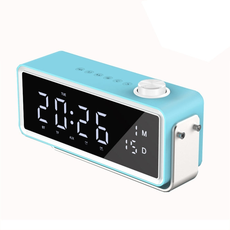 AEC K5 Mirror Alarm Clock Bluetooth Speakers with LED Light Support TF / FM(Blue) - Desktop Speaker by AEC | Online Shopping South Africa | PMC TechLife | Buy Now Pay Later Mobicred