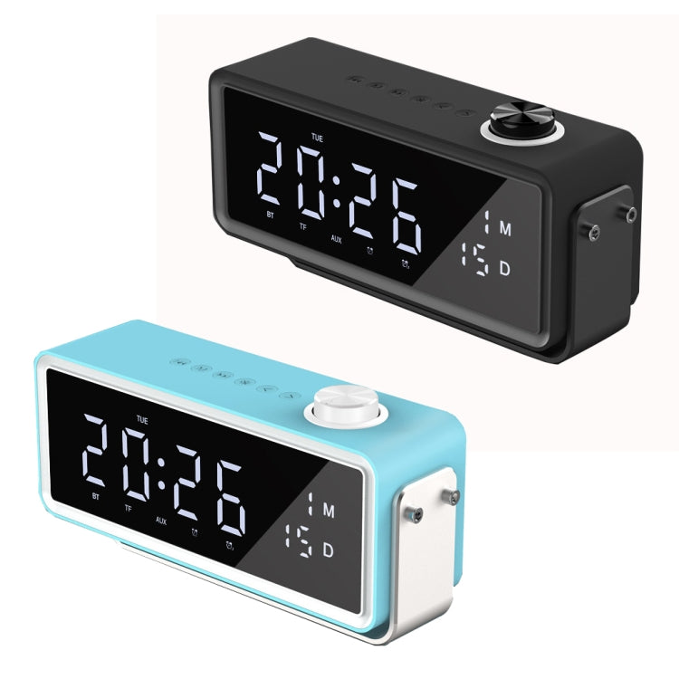AEC K5 Mirror Alarm Clock Bluetooth Speakers with LED Light Support TF / FM(Blue) - Desktop Speaker by AEC | Online Shopping South Africa | PMC TechLife | Buy Now Pay Later Mobicred
