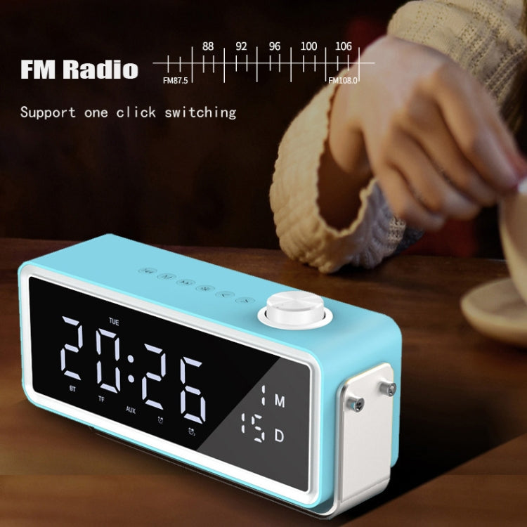 AEC K5 Mirror Alarm Clock Bluetooth Speakers with LED Light Support TF / FM(Black) - Desktop Speaker by AEC | Online Shopping South Africa | PMC Jewellery
