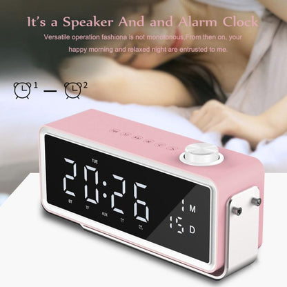 AEC K5 Mirror Alarm Clock Bluetooth Speakers with LED Light Support TF / FM(Black) - Desktop Speaker by AEC | Online Shopping South Africa | PMC Jewellery
