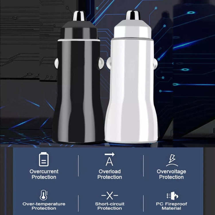 TE-P8 40W PD20W + PD20W Dual Port PD3.0 Car Charger with Type-c to Type-C Data Cable, Length: 1m(White) - Car Charger by PMC TechLife | Online Shopping South Africa | PMC TechLife
