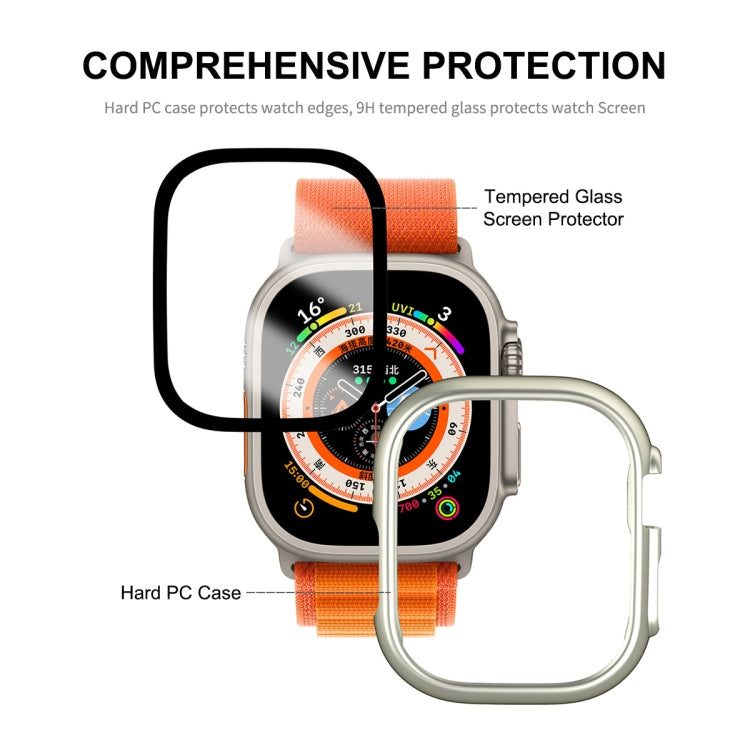 For Apple Watch Ultra / Ultra 2 49mm ENKAY 2 in 1 PC Case + Full Coverage 9H Tempered Glass Film(Dark Blue) - free shipping - PMC TechLife - Order now!