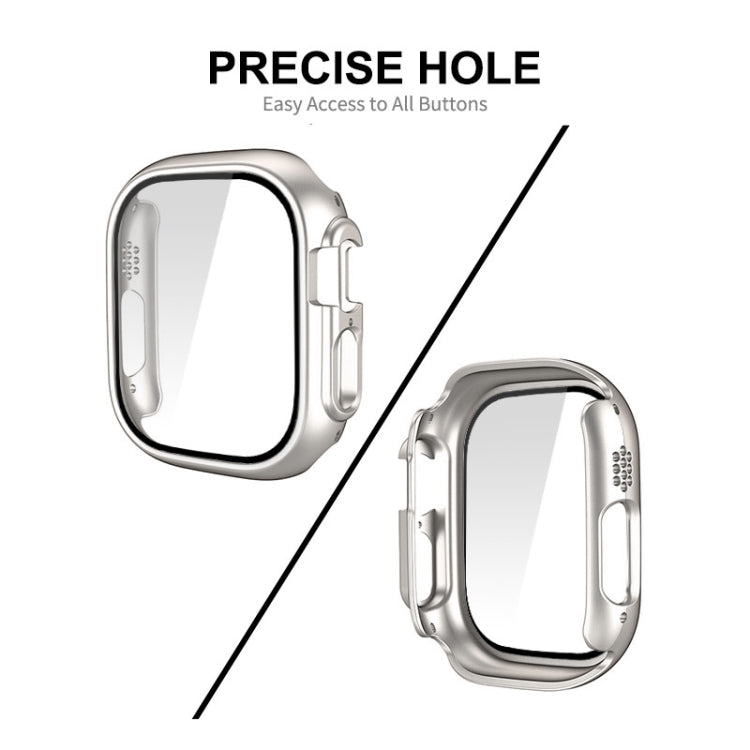 For Apple Watch Ultra / Ultra 2 49mm ENKAY PC Frame 9H Tempered Glass Case(Starlight Silver) - Watch Cases by ENKAY | Online Shopping South Africa | PMC TechLife | Buy Now Pay Later Mobicred