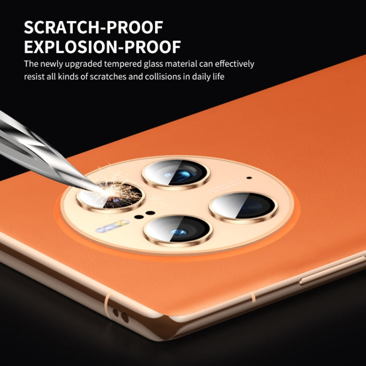 For Huawei Mate 50 / 50E ENKAY 9H Rear Camera Aluminium Alloy Tempered Glass Film(Golden) - Huawei Tempered Glass by ENKAY | Online Shopping South Africa | PMC TechLife | Buy Now Pay Later Mobicred