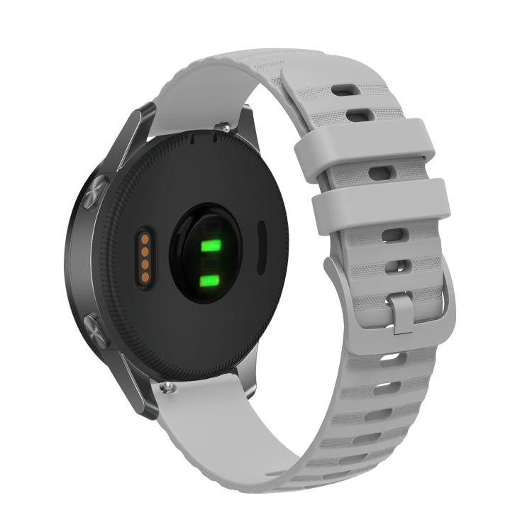For Samsung Galaxy Watch4 Classic 42mm/46mm 20mm Wavy Dotted Solid-Color Silicone Watch Band(Gray) - Watch Bands by PMC TechLife | Online Shopping South Africa | PMC TechLife | Buy Now Pay Later Mobicred