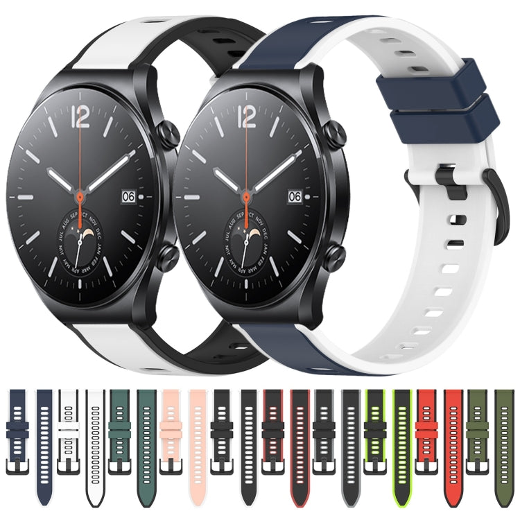 For Xiaomi MI Watch S1 22mm Two-Color Silicone Watch Band(Army Green + Black) - free shipping - PMC TechLife - Order now!