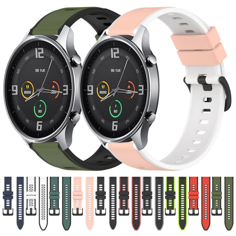 For Xiaomi MI Watch Color 22mm Two-Color Silicone Watch Band(Pink+White) - free shipping - PMC TechLife - Order now!