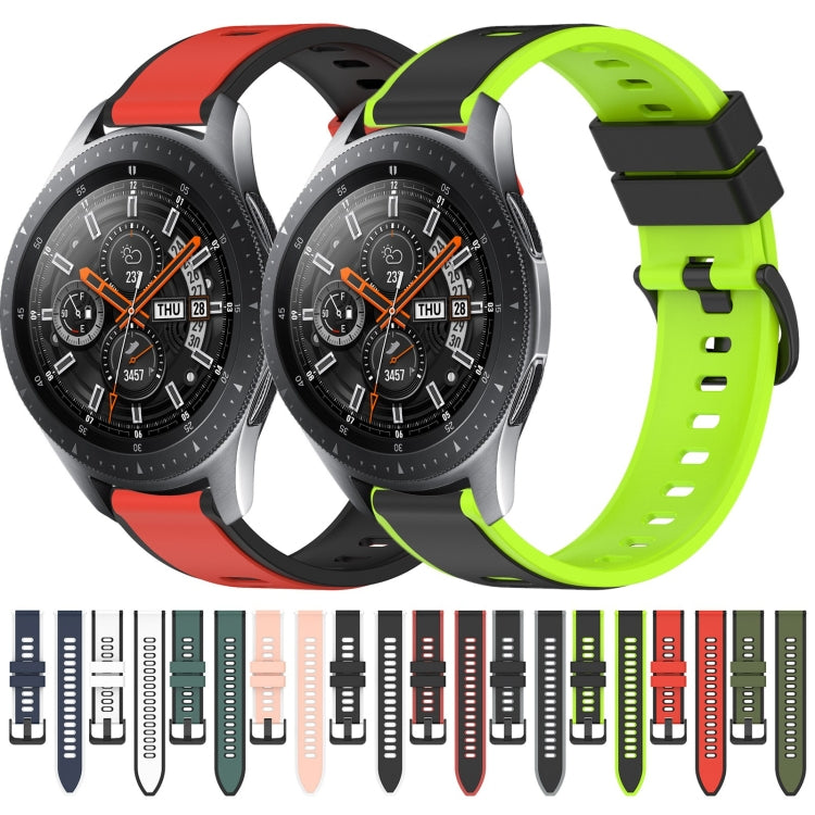 For Samsung Galaxy Watch 46mm 22mm Two-Color Silicone Watch Band(Red+Black) - Watch Bands by PMC TechLife | Online Shopping South Africa | PMC TechLife | Buy Now Pay Later Mobicred