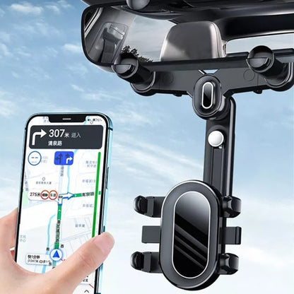 H03 Car Rearview Mirror Mobile Phone Holder 360 Rotation Foldable - Car Holders by PMC Jewellery | Online Shopping South Africa | PMC Jewellery