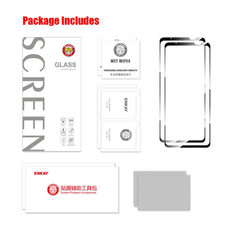 For Asus Rog Phone 6 / 6D / 6 Pro 2pcs ENKAY Full Glue 0.26mm 9H 2.5D Tempered Glass Full Film - ASUS Tempered Glass by ENKAY | Online Shopping South Africa | PMC TechLife | Buy Now Pay Later Mobicred