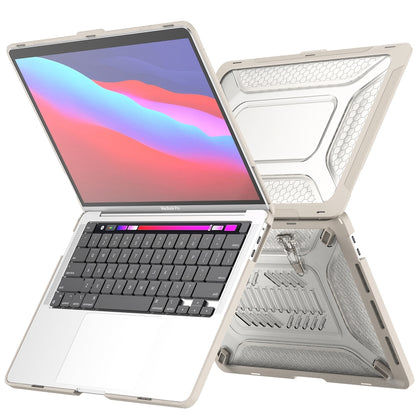 For MacBook Pro 13.3 A1706/A1989/A2159 ENKAY Hat-Prince 3 in 1 Protective Bracket  Case Cover Hard Shell with TPU Keyboard Film / Anti-dust Plugs, Version:US(Khaki) - MacBook Pro Cases by ENKAY | Online Shopping South Africa | PMC Jewellery