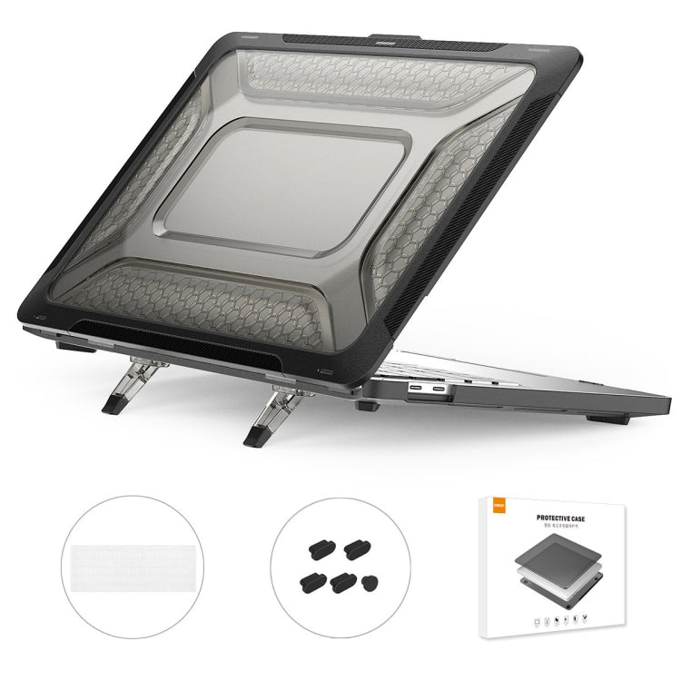 For MacBook Pro 13.3 A1706/A1989/A2159 ENKAY Hat-Prince 3 in 1 Protective Bracket  Case Cover Hard Shell with TPU Keyboard Film / Anti-dust Plugs, Version:EU(Black) - free shipping - PMC TechLife - Order now!