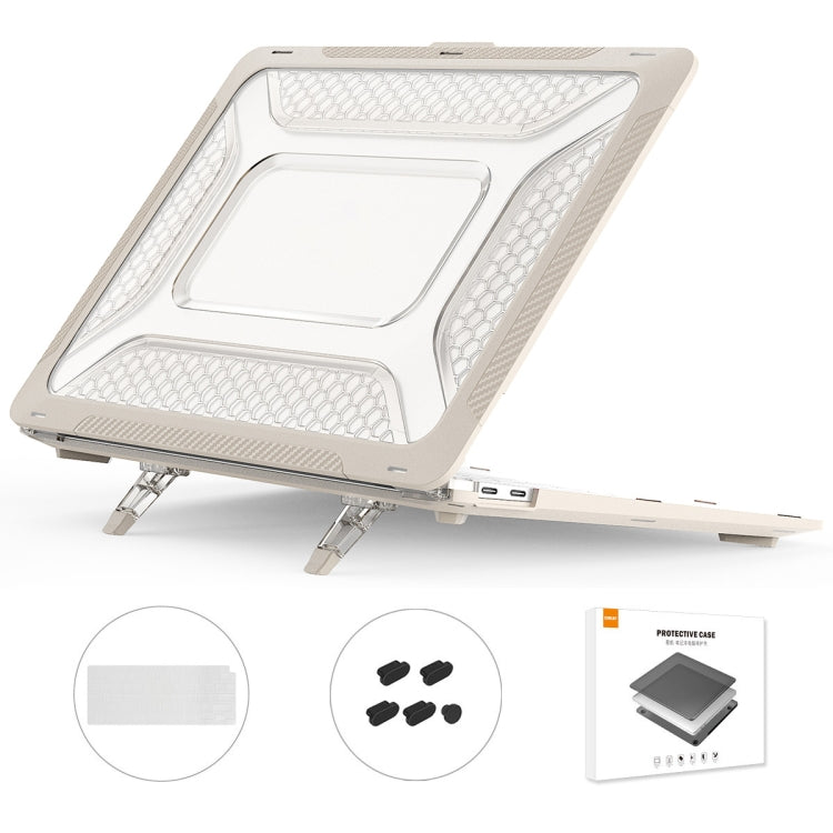 For MacBook Air 13.3 2018 A1932 ENKAY Hat-Prince 3 in 1 Protective Bracket  Case Cover Hard Shell with TPU Keyboard Film / Anti-dust Plugs, Version:EU(Khaki) - free shipping - PMC TechLife - Order now!