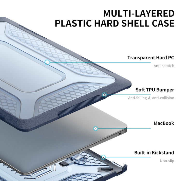 For MacBook Air 13.3 2020 A2179/A2337 ENKAY Hat-Prince 3 in 1 Protective Bracket  Case Cover Hard Shell with TPU Keyboard Film / Anti-dust Plugs, Version:US(Blue) - MacBook Air Cases by ENKAY | Online Shopping South Africa | PMC TechLife | Buy Now Pay Later Mobicred