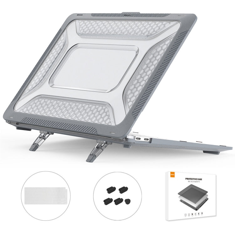 For MacBook Air 13.3 2020 A2179/A2337 ENKAY Hat-Prince 3 in 1 Protective Bracket  Case Cover Hard Shell with TPU Keyboard Film / Anti-dust Plugs, Version:EU(Grey) - free shipping - PMC TechLife - Order now!