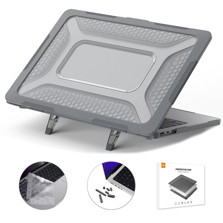 For MacBook Air 13.6 2022/2024 A2681 (M2) / A3113 (M3) ENKAY Hat-Prince 3 in 1 Protective Bracket  Case Cover Hard Shell with TPU Keyboard Film / Anti-dust Plugs, Version:US(Grey) - MacBook Air Cases by ENKAY | Online Shopping South Africa | PMC TechLife | Buy Now Pay Later Mobicred