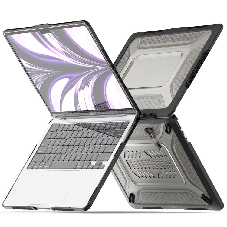For MacBook Air 13.6 2022/2024 A2681 (M2) / A3113 (M3) ENKAY Hat-Prince 3 in 1 Protective Bracket  Case Cover Hard Shell with TPU Keyboard Film / Anti-dust Plugs, Version:US(Grey) - MacBook Air Cases by ENKAY | Online Shopping South Africa | PMC TechLife | Buy Now Pay Later Mobicred