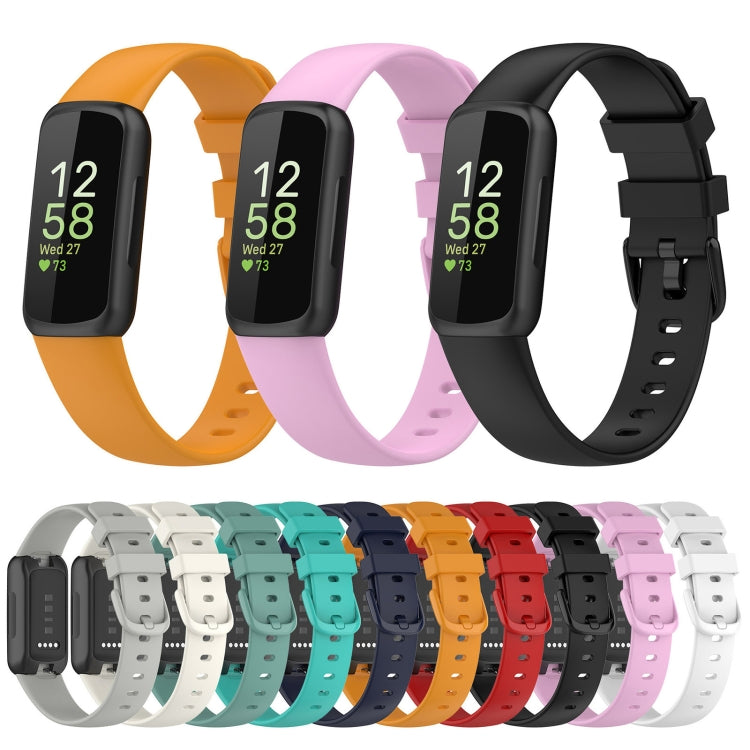 For Fitbit Inspire 3 Solid Color Silicone Watch Band, Size:L(Black) - free shipping - PMC TechLife - Order now!