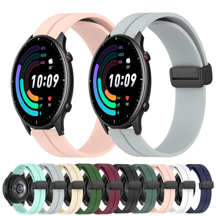 For Amazfit GTS 2 20mm Solid Color Magnetic Clasp Silicone Watch Band(Beige) - free shipping - PMC TechLife - Order now!
