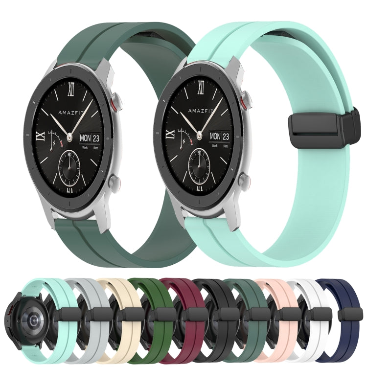 For Amazfit GTR 42mm 20mm Solid Color Magnetic Clasp Silicone Watch Band(Pink) - free shipping - PMC TechLife - Order now!