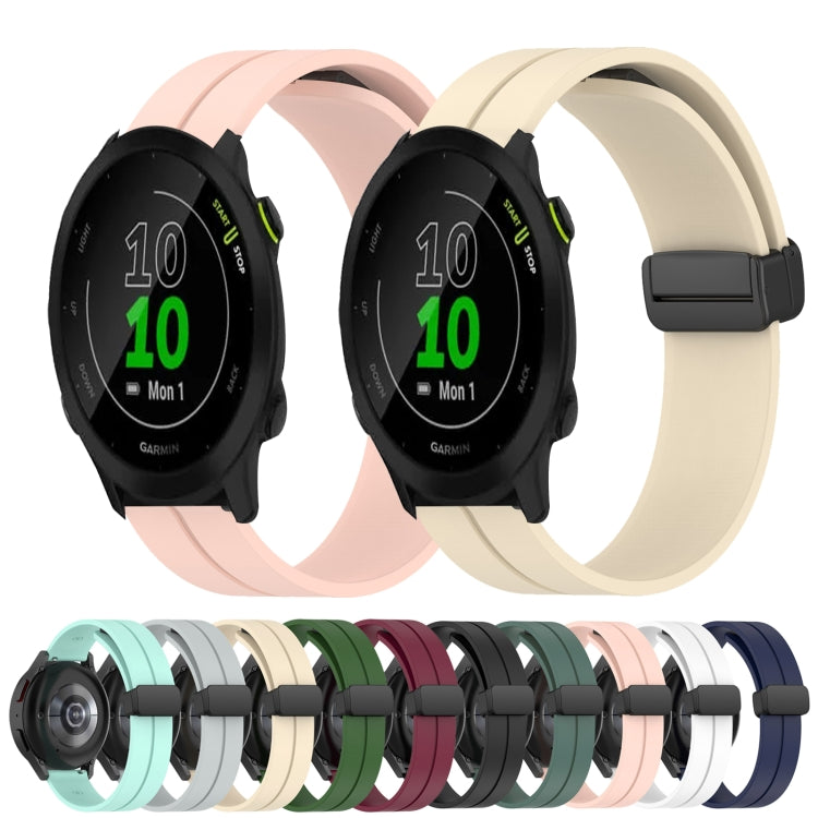 Compatible with Garmin Compatible witherunner 158 20mm Solid Color Magnetic Clasp Silicone Watch Band(Olive Green) - free shipping - PMC TechLife - Order now!