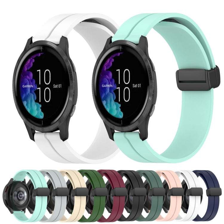 Compatible with Garmin Venu 20mm Solid Color Magnetic Clasp Silicone Watch Band(Midnight Blue) - free shipping - PMC TechLife - Order now!