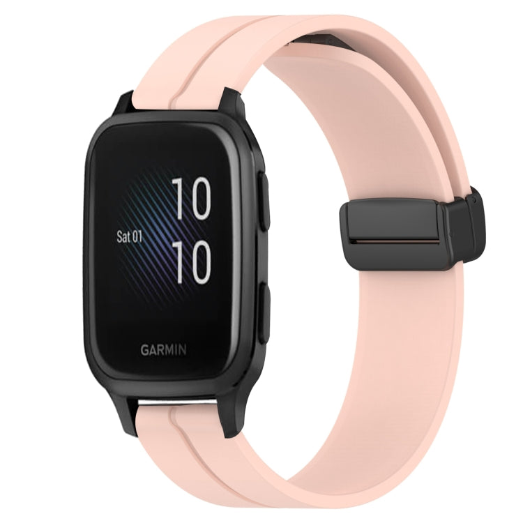 Compatible with Garmin Venu Sq 2 Music 20mm Solid Color Magnetic Clasp Silicone Watch Band(Pink) - free shipping - PMC TechLife - Order now!