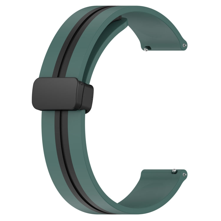 For Huawei Watch GT Runner 22mm Folding Magnetic Clasp Silicone Watch Band(Olive Green + Black) - free shipping - PMC TechLife - Order now!