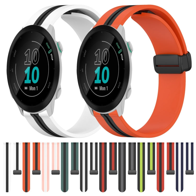 Compatible with Garmin Compatible witherunner 55 20mm Folding Magnetic Clasp Silicone Watch Band(Red+Black) - free shipping - PMC TechLife - Order now!