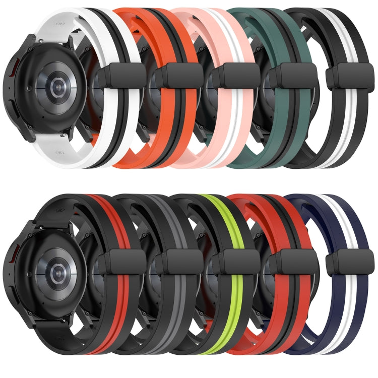 For Amazfit GTS 20mm Folding Magnetic Clasp Silicone Watch Band(Midnight Blue + White) - free shipping - PMC TechLife - Order now!