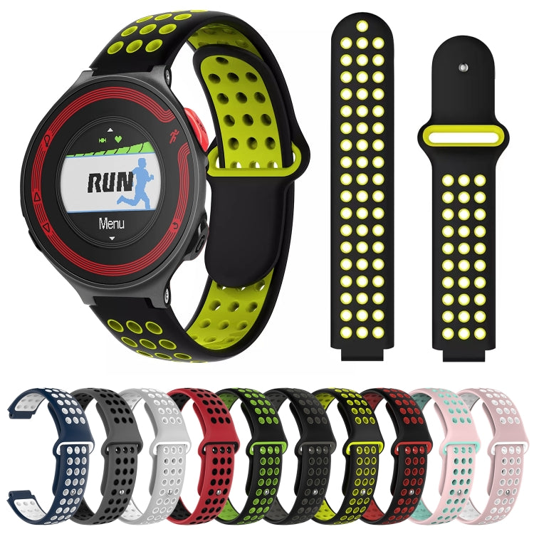 For Garmin Forerunner 220 Two-Color Punched Breathable Silicone Watch Band(Black+Green) - free shipping - PMC TechLife - Order now!