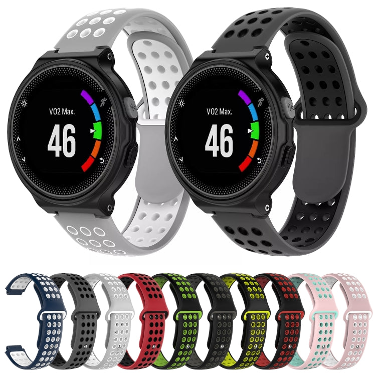 For Garmin Forerunner 230 Two-Color Punched Breathable Silicone Watch Band(Midnight Blue + White) - free shipping - PMC TechLife - Order now!