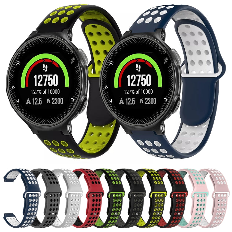 For Garmin Forerunner 235 Two-Color Punched Breathable Silicone Watch Band(Grey+Black) - free shipping - PMC TechLife - Order now!
