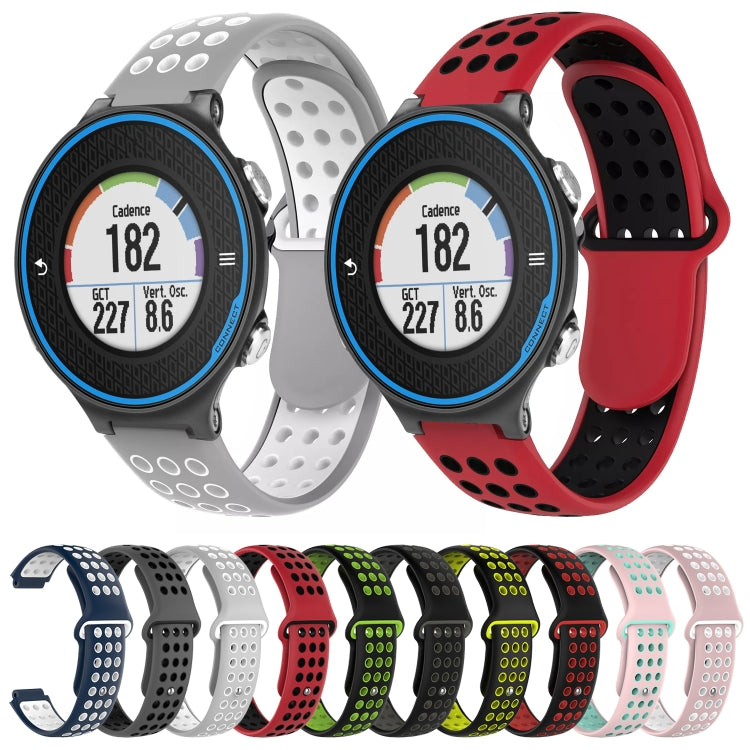 For Garmin Forerunner 620 Two-Color Punched Breathable Silicone Watch Band(Black+Red) - free shipping - PMC TechLife - Order now!