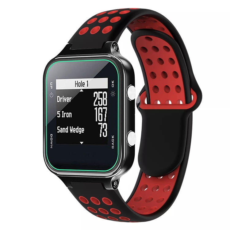 For Garmin Approach S20 Two-Color Punched Breathable Silicone Watch Band(Black+Red) - free shipping - PMC TechLife - Order now!