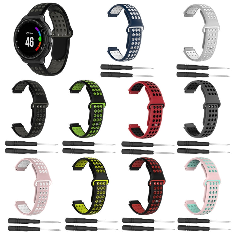 For Garmin Approach S6 Two-Color Punched Breathable Silicone Watch Band(Grey+White) - free shipping - PMC TechLife - Order now!