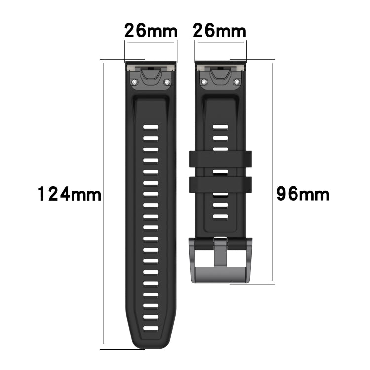 For Garmin Enduro 2 26mm Two-Color Sports Silicone Watch Band(Black+Yellow)