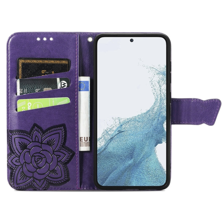 For Samsung Galaxy S23 Ultra 5G Butterfly Love Flower Embossed Leather Phone Case(Purple) - free shipping - PMC TechLife - Order now!