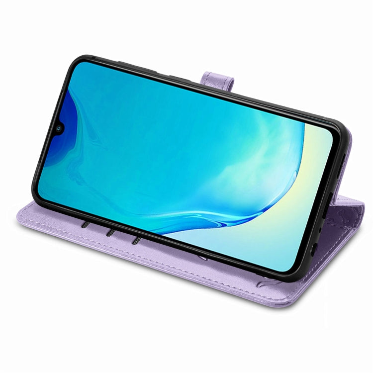 For vivo V25 Cute Cat and Dog Embossed Leather Phone Case(Purple) - vivo Cases by PMC TechLife | Online Shopping South Africa | PMC TechLife | Buy Now Pay Later Mobicred