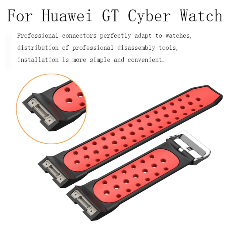 For Huawei Watch GT Cyber Two-Color Breathable Watch Band(Black+Red) - free shipping - PMC TechLife - Order now!