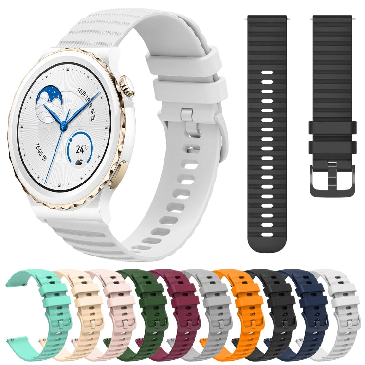 For Huawei Watch GT3 Pro 43mm 20mm Wavy Dot Pattern Solid Color Silicone Watch Band(White) - free shipping - PMC TechLife - Order now!