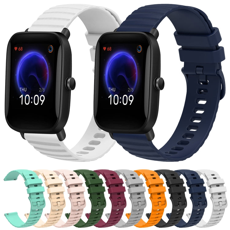 For Amazfit Pop 20mm Wavy Dot Pattern Solid Color Silicone Watch Band(White) - free shipping - PMC TechLife - Order now!