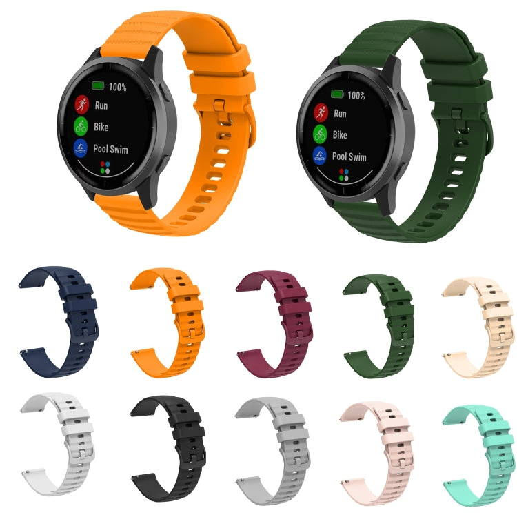 For Amazft 2 Stratos 22mm Wavy Dot Pattern Solid Color Silicone Watch Band(Army Green) - free shipping - PMC TechLife - Order now!