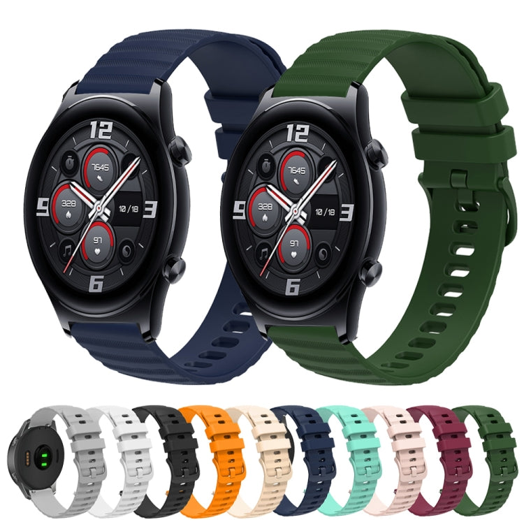 For Honor Watch GS 3 22mm Wavy Dot Pattern Solid Color Silicone Watch Band(White) - free shipping - PMC TechLife - Order now!