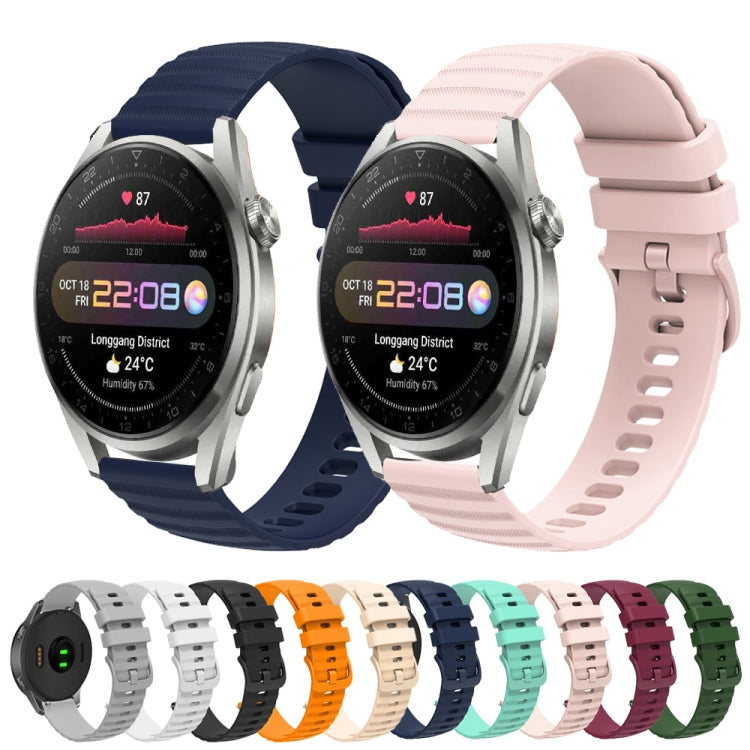 For Huawei Watch 3 Pro New 22mm Wavy Dot Pattern Solid Color Silicone Watch Band(Pink) - free shipping - PMC TechLife - Order now!