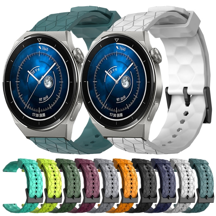 For Huawei Watch GT3 Pro 43mm 20mm Football Pattern Solid Color Silicone Watch Band(Rock Cyan) - free shipping - PMC TechLife - Order now!